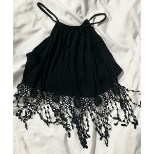 Black Halter Crop Top
